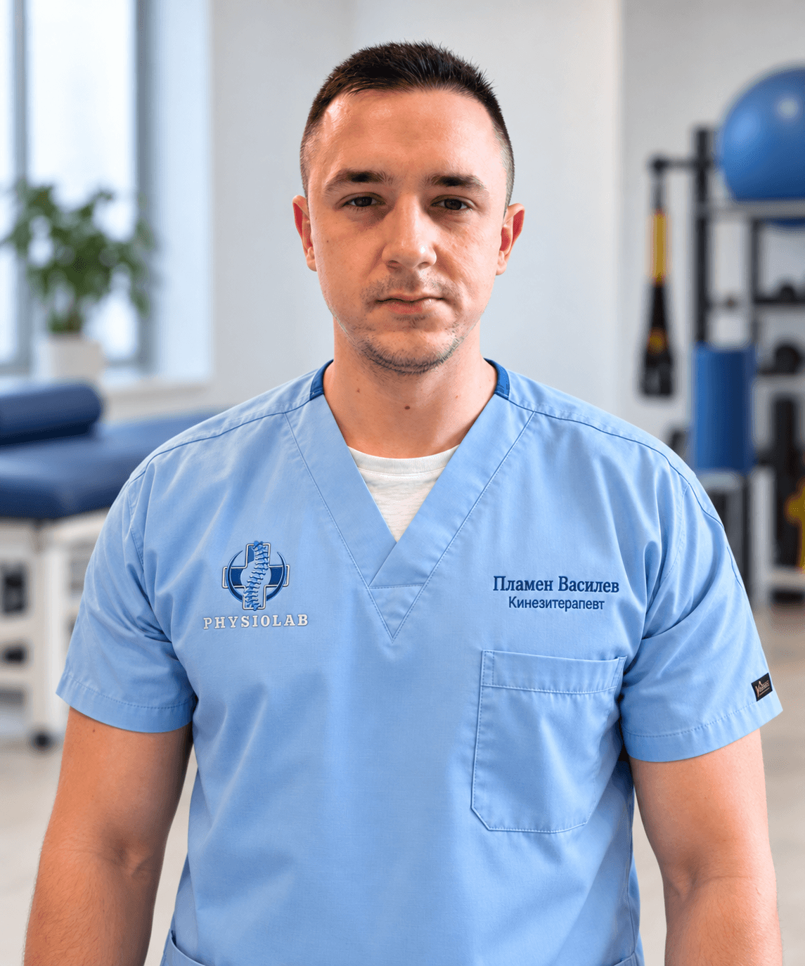 Пламен Василев — кинезитерапевт в кабинета на PhysioLab, София